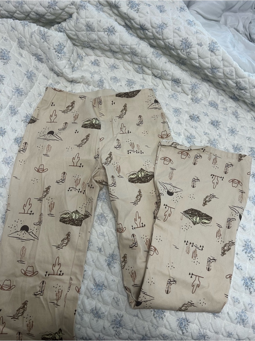 Desert Print Beige Pants